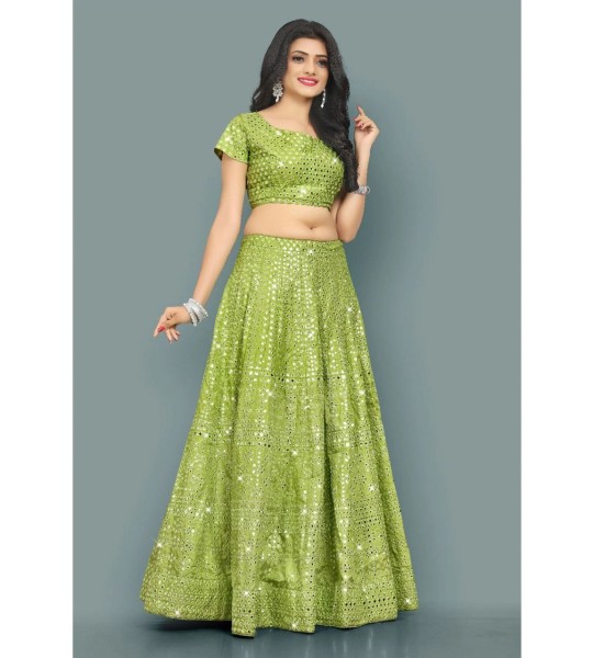 Blueberry Faux Blooming Georgette With Heavy Sequins embroidered lehenga